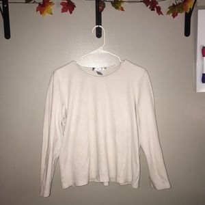 White long sleeve ribbed top mid-rise